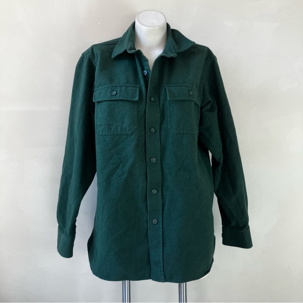 L.L. Bean | Vintage 100% Cotton Phthalo Green Button Down Top